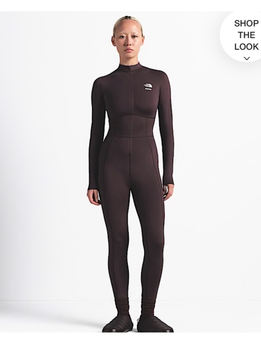 The North Face x SKIMS Women's Dark Brown Long-Sleeve Full-Length Jumpsuit NWT​